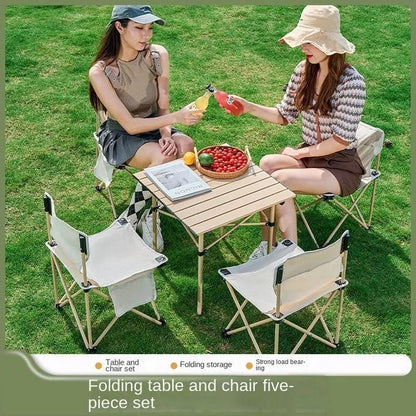 Ensemble Table Compacte & 4 Chaises Pliantes – Parfait pour vos Sorties d’Été !
