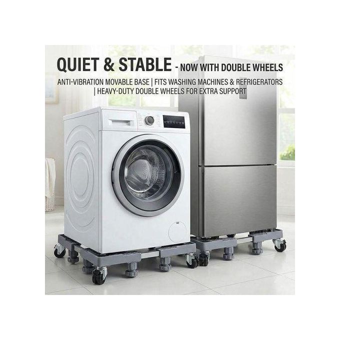 Support Réglable Machine à Laver Anti-Vibration avec Roues – Charge 500 kg