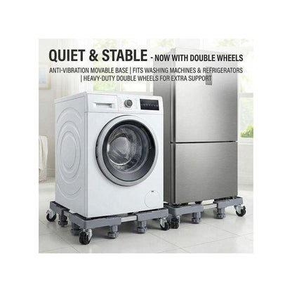 Support Réglable Machine à Laver Anti-Vibration avec Roues – Charge 500 kg