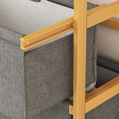 Étagère en Bambou Randy Travis avec Sacs de Rangement – Organisation Élégante pour la Maison