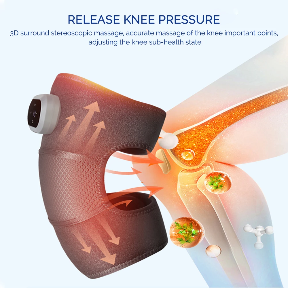 ThermoRelief™ – Masseur Chauffant Intelligent pour Genou, Épaule & Coude (Massage 3D + Chaleur Thérapeutique)