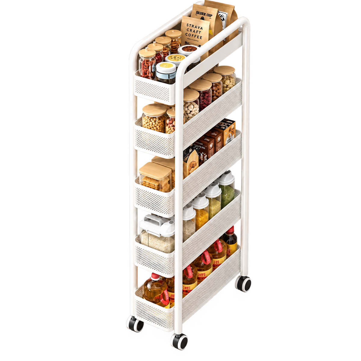Organisateur de Cuisine Étroit à Roulettes – Gain de Place