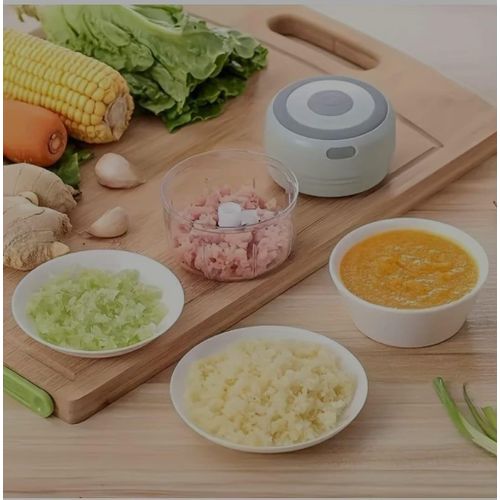 Mini Hachoir Électrique Portable 250ML – Rechargeable USB, Multifonction pour Ail, Oignons, Légumes & Viande