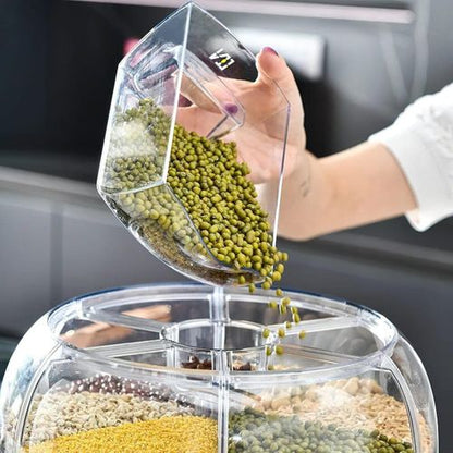 Distributeur Rotatif 360° – Stockage Hermétique pour Riz et Céréales
