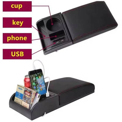 Accoudoir Voiture Confort avec Rangement et Charge USB