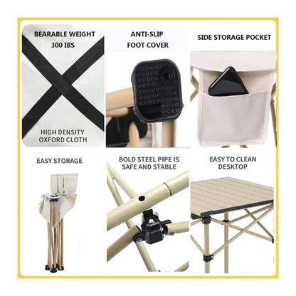 Pack 4 Chaises + Table Pliante – Pour des Moments Inoubliables en Famille