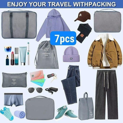 Set Organisateur de Valise 7 Pièces – Sacs de Rangement Voyage Pratiques et Élégants