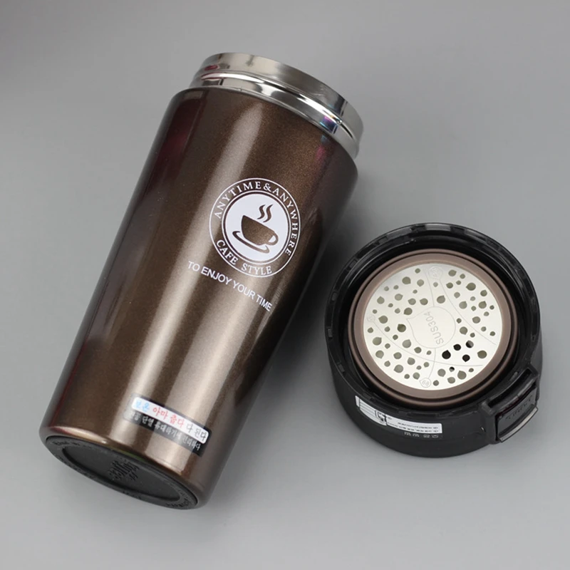 Mug Isotherme 380 ml Étanche en Acier Inoxydable – Thermos Portable pour Café, Thé et Voyages