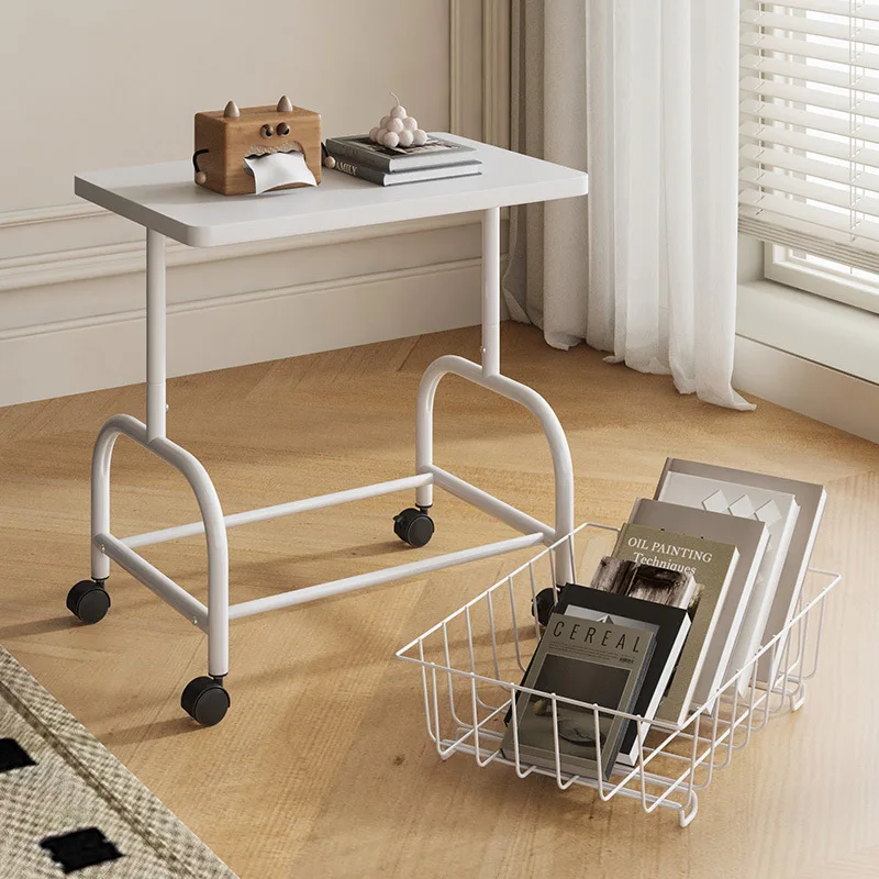 Table Basse Roulante avec Double Rangement