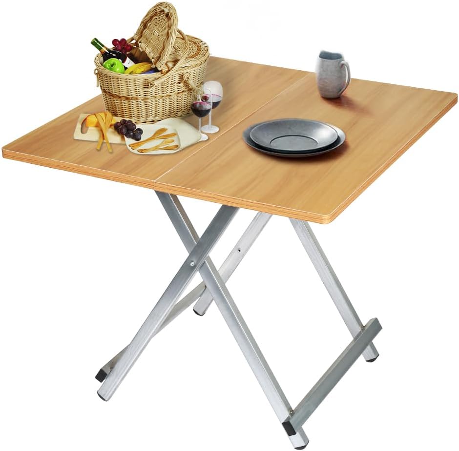 Table Pliante Multifonctionnelle en Bois – Compacte, Pratique et Élégante