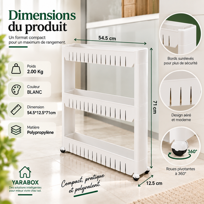 Étagère de Rangement 3 Niveaux – Gain de Place
