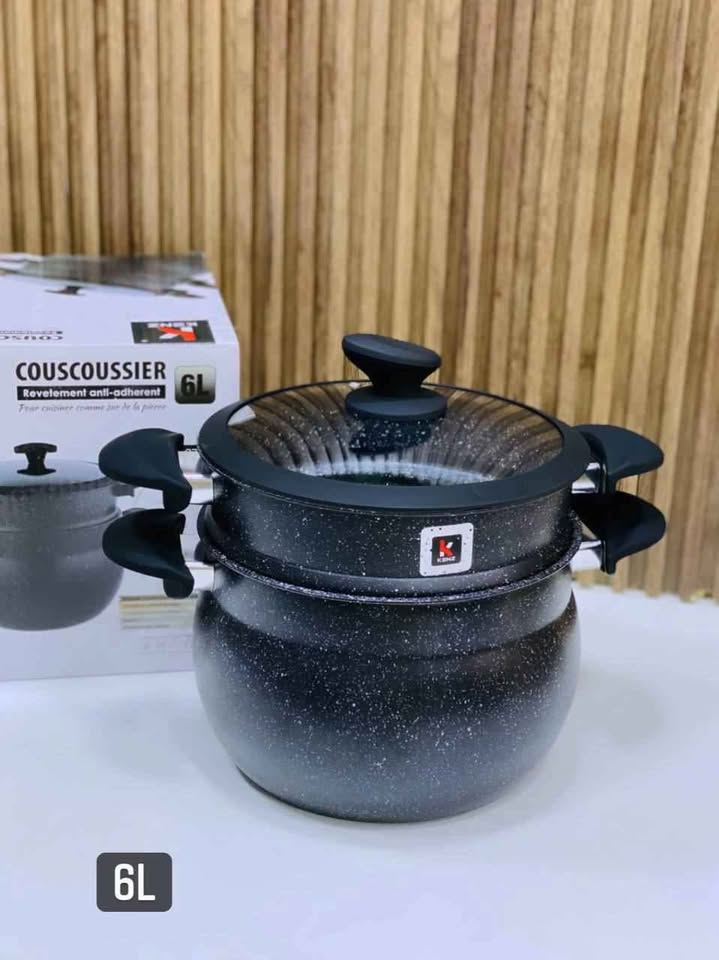 Couscoussier Granit Premium – Couscous Parfait Sans Coller (4L–10L)