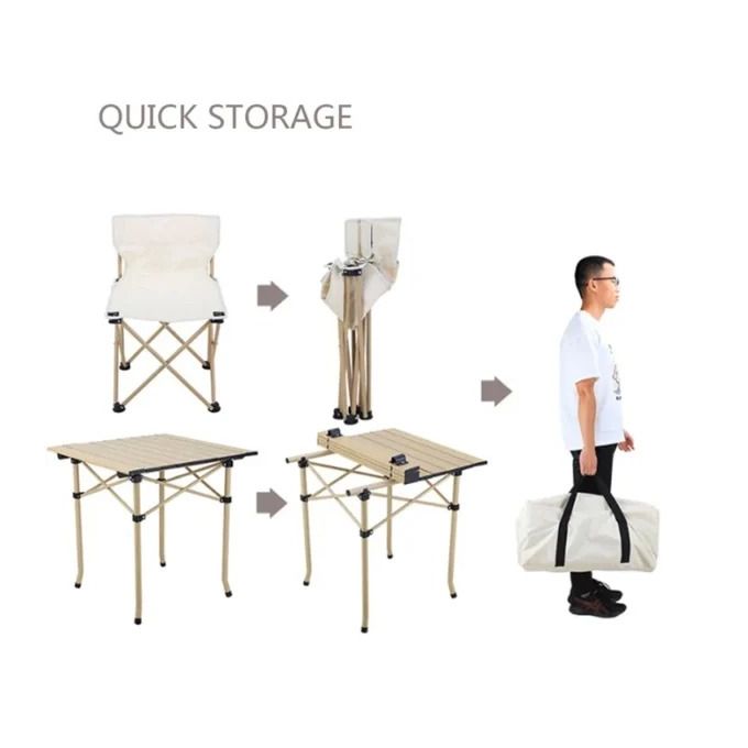 Pack 4 Chaises + Table Pliante – Pour des Moments Inoubliables en Famille