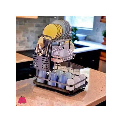 Égouttoir à vaisselle VIO gain de place (2 niveaux) – Noir