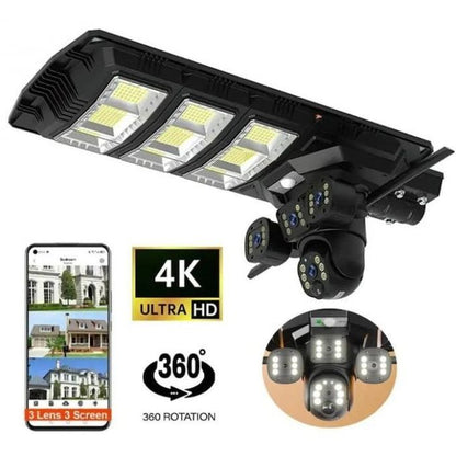 Caméra de Surveillance Solaire 4G 360° avec Éclairage LED Puissant – Sécurité Intelligente Jour &amp; Nuit