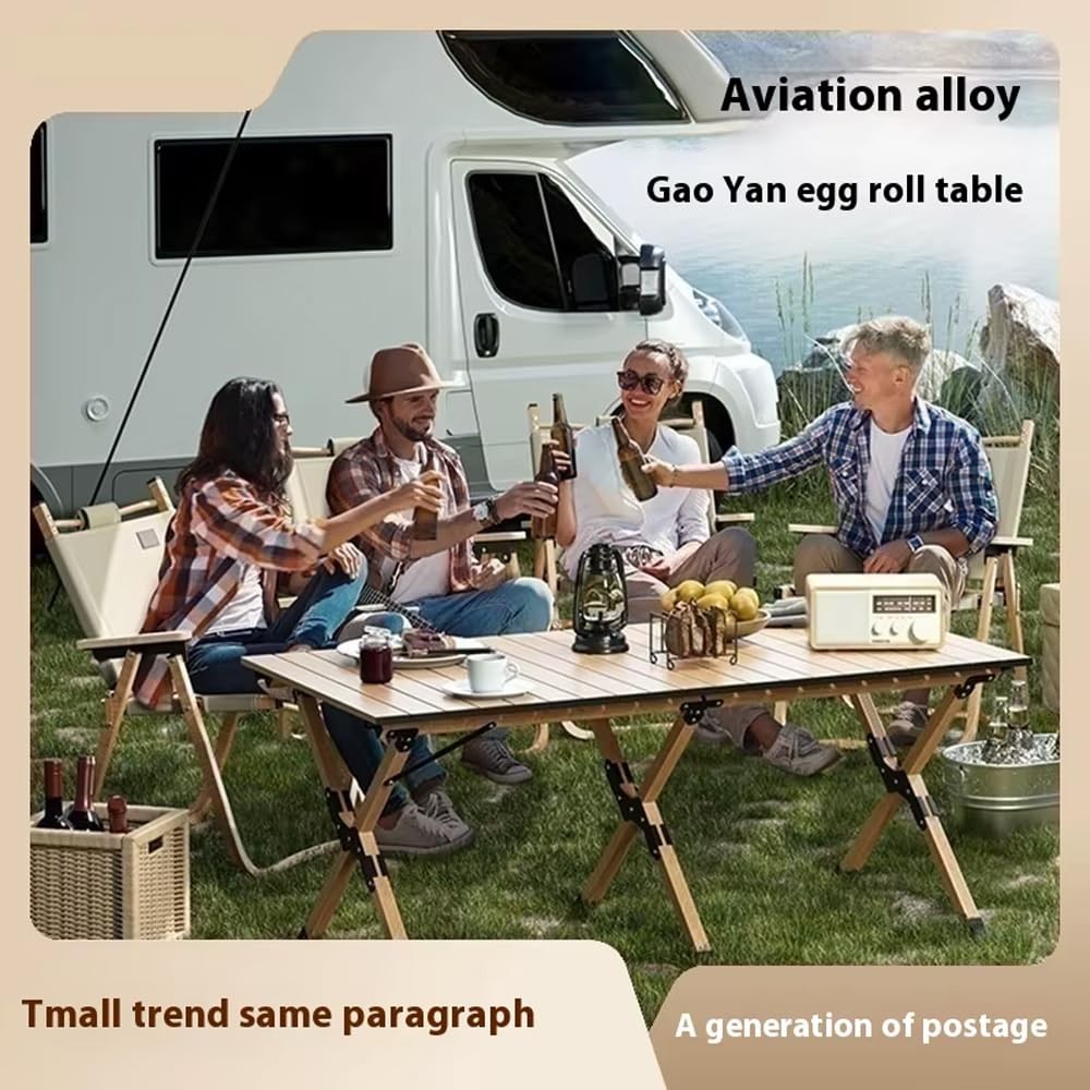 Table Pliante de Camping avec 4 Chaises – Set Pique-Nique Portable pour Jardin, Terrasse, Plage