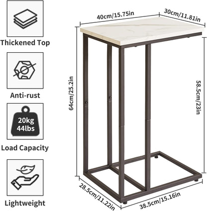 Table d’Appoint Industrielle – Design en Forme de C