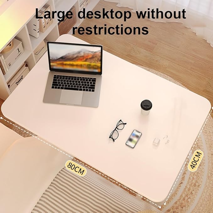Table d’Ordinateur Mobile 3 Niveaux – Bureau Compact avec Roulettes pour Lit & Canapé