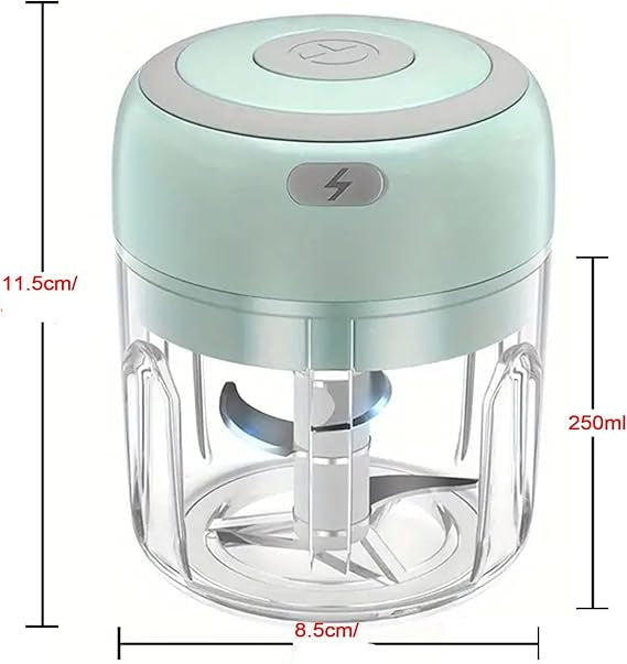 Mini Hachoir Électrique Portable 250ML – Rechargeable USB, Multifonction pour Ail, Oignons, Légumes & Viande