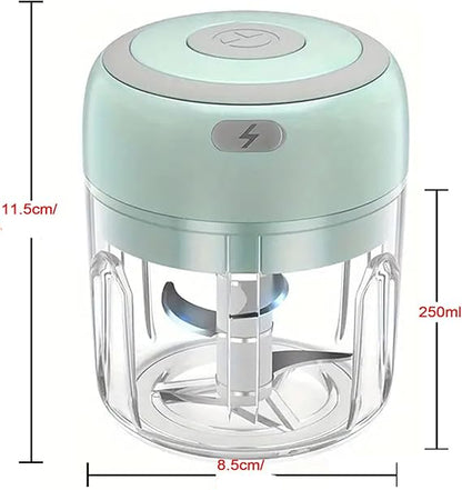 Mini Hachoir Électrique Portable 250ML – Rechargeable USB, Multifonction pour Ail, Oignons, Légumes & Viande