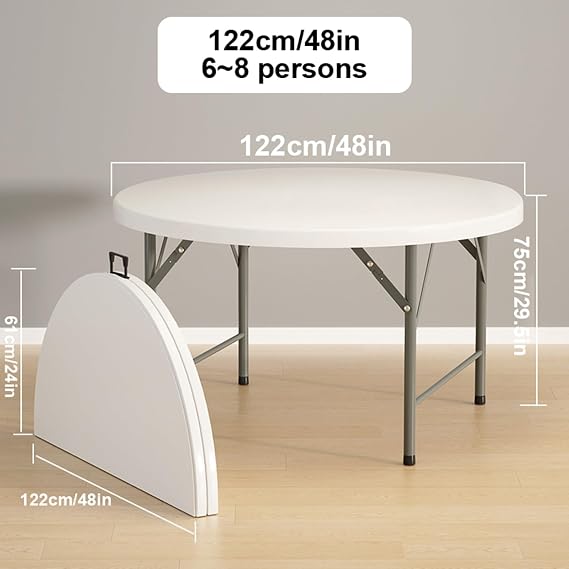 ✨ Table Ronde Pliante – La solution idéale pour gagner de l’espace et profiter en famille ✨
