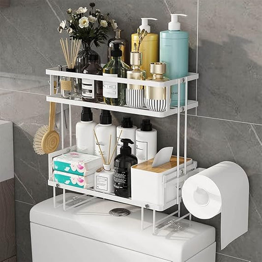 Étagère de Rangement Pratique pour Salle de Bain – Solution Gain de Place au-dessus des Toilettes