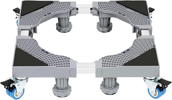 Support Réglable Machine à Laver Anti-Vibration avec Roues – Charge 500 kg