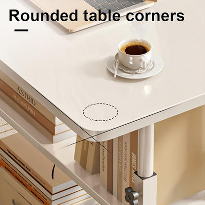 Table d’Ordinateur Mobile 3 Niveaux – Bureau Compact avec Roulettes pour Lit & Canapé