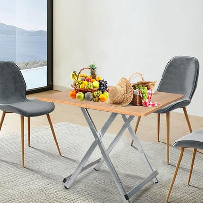 Table Pliante Multifonctionnelle en Bois – Compacte, Pratique et Élégante