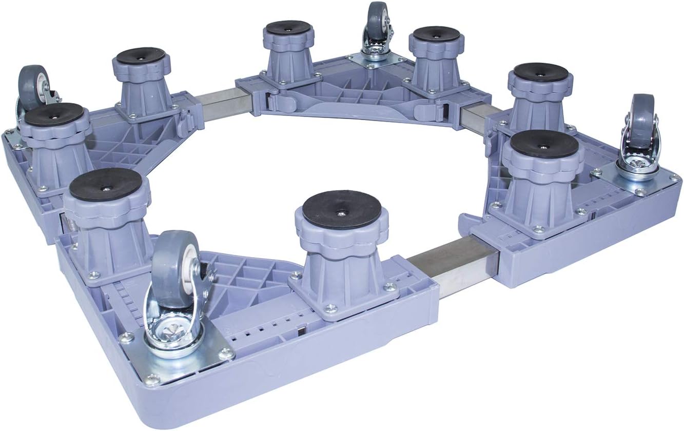 Support Réglable Machine à Laver Anti-Vibration avec Roues – Charge 500 kg