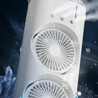 Ventilateur Électrique Double Tête avec Brumisation – Refroidissement Puissant et Silencieux
