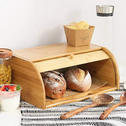 Boîte à pain en bois avec couvercle coulissant – Design élégant et pratique