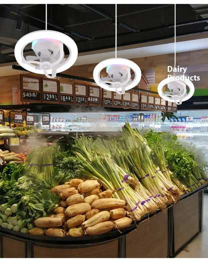 Plafonnier LED Intelligent avec Ventilateur 360°
