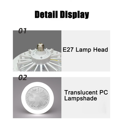 Ventilateur de plafond 3-en-1 avec éclairage LED et télécommande