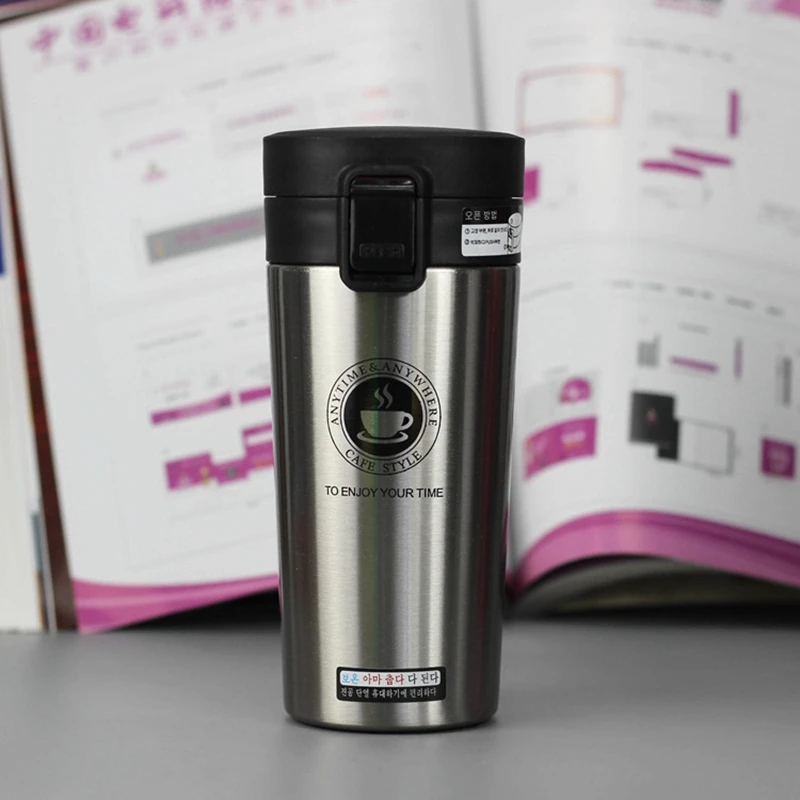 Mug Isotherme 380 ml Étanche en Acier Inoxydable – Thermos Portable pour Café, Thé et Voyages