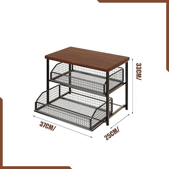 Organisateur Café Multifonction avec Tiroir – Design Moderne, Gain de Place et Rangement Optimal