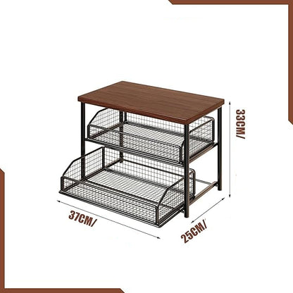 Organisateur Café Multifonction avec Tiroir – Design Moderne, Gain de Place et Rangement Optimal