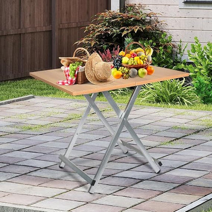 Table Pliante Multifonctionnelle en Bois – Compacte, Pratique et Élégante