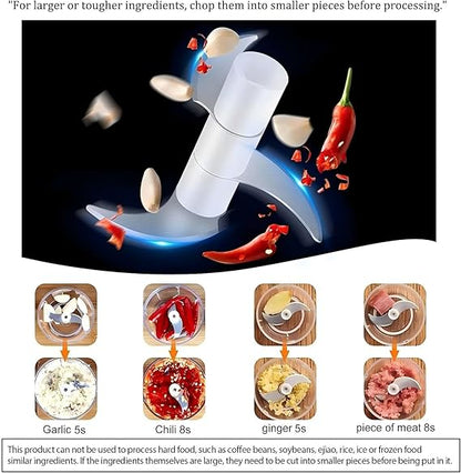 Mini Hachoir Électrique Portable 250ML – Rechargeable USB, Multifonction pour Ail, Oignons, Légumes & Viande