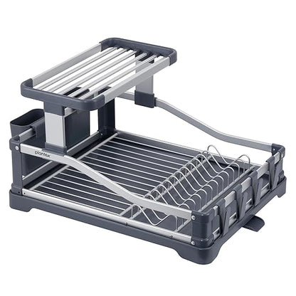 yarabox Égouttoir à vaisselle 2 niveaux en aluminium antirouille