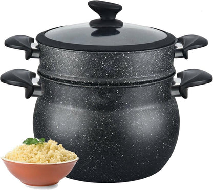 Couscoussier Granit Premium – Couscous Parfait Sans Coller (4L–10L)