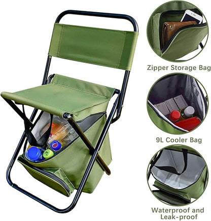 Chaise de Camping Pliable avec Sac Isotherme Intégré – Portable, Légère et Ultra Résistante