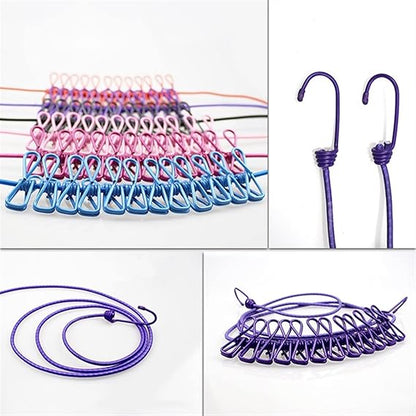 &nbsp;Corde à linge élastique avec 12 pinces – L’alliée parfaite des foyers marocains cet hiver !