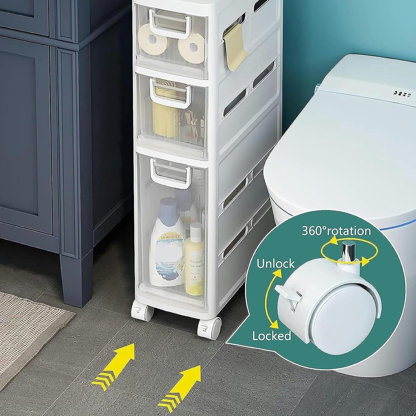 Tour de Rangement Slim 4 Tiroirs – Gain de Place &amp; Organisation Intelligente