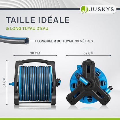 Dévidoir Tuyau d’Arrosage 20M Portable avec Pistolet 10 Modes – Enrouleur Facile & Ultra Résistant