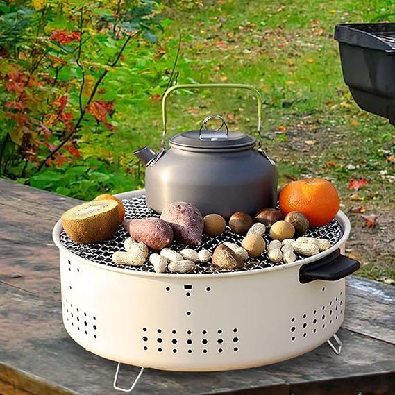 Barbecue Charbon Portable avec Support – Grill Compact pour Camping, Jardin et Pique-Nique