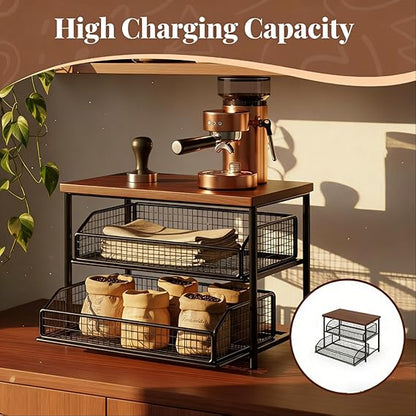 Organisateur Café Multifonction avec Tiroir – Design Moderne, Gain de Place et Rangement Optimal