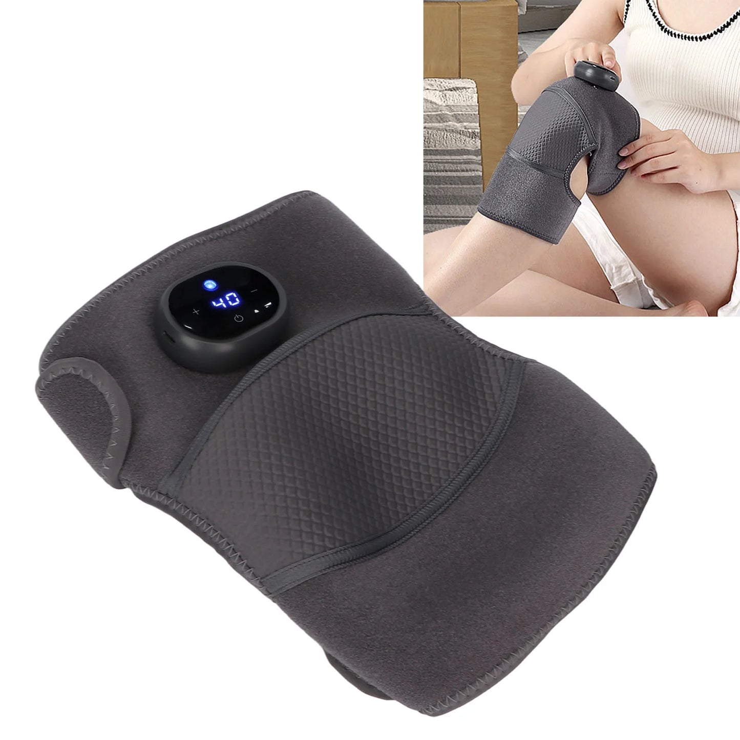 ThermoRelief™ – Masseur Chauffant Intelligent pour Genou, Épaule & Coude (Massage 3D + Chaleur Thérapeutique)