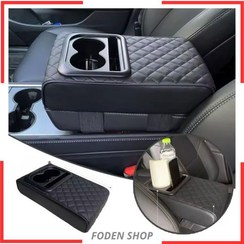 Accoudoir Auto en Cuir avec Porte-Gobelet – Confort & Élégance
