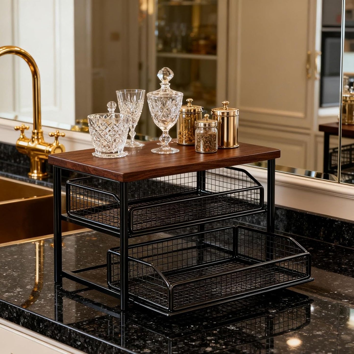 Organisateur Café Multifonction avec Tiroir – Design Moderne, Gain de Place et Rangement Optimal